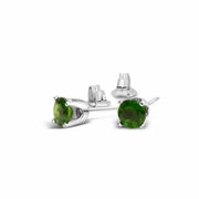Green Gemstone Earrings in 14K White Gold
