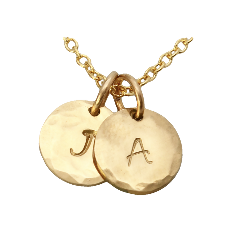 Personalized Hand Stamped Initial Pendant - Main Image