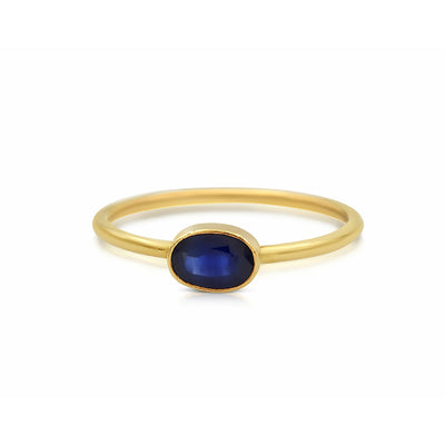 Brilliant Blue Oval Sapphire Ring