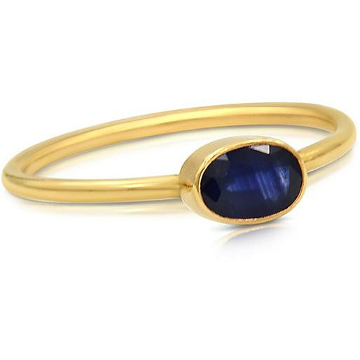 Brilliant Blue Oval Sapphire Ring