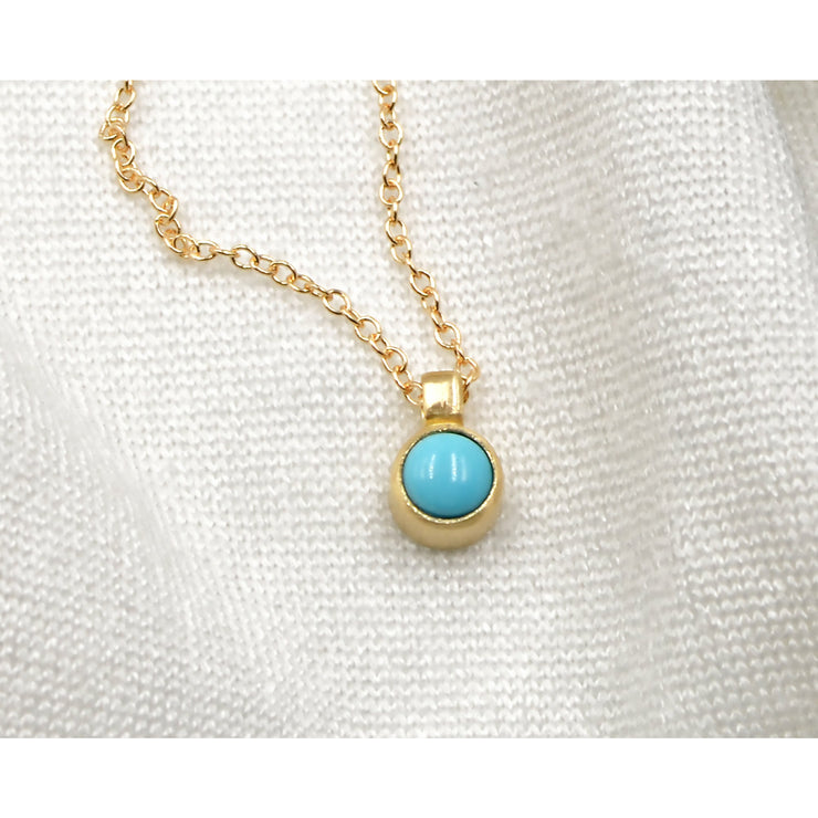 Solitaire Turquoise Pendant Necklace