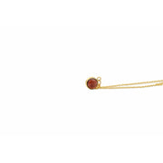 Ruby Red Garnet Pendant Necklace in 14k Gold