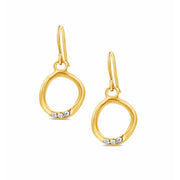 Diamond Circle Drop Earrings
